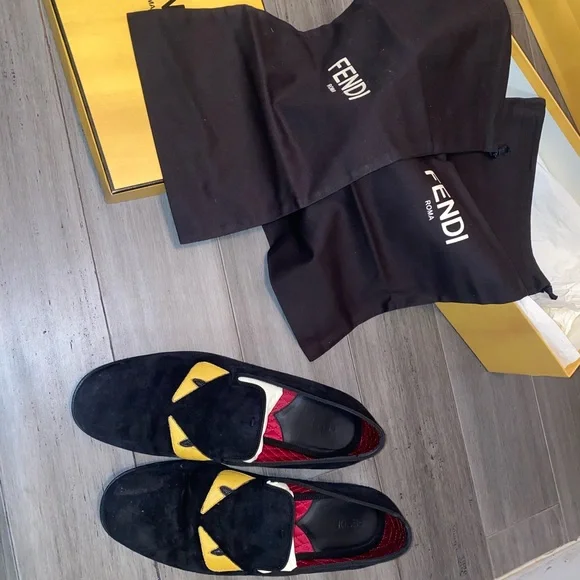 Fendi Black Loafers with Yellow Accents m_68dc86f521b80181f5282e85.jpg main image 3